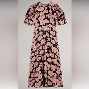 Ted Baker London Astrydd Puff Sleeve Midi Tea Dress